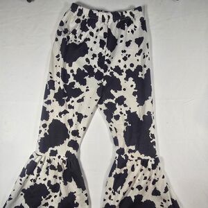 Kids Cow Print Bell Bottom Pants Size 120 6-7 years